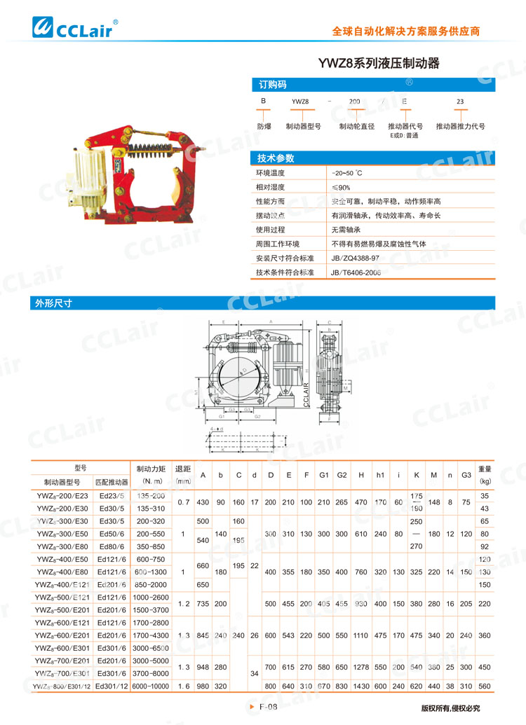 YWZ8系列液壓制動(dòng)器