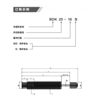 BDE85-50/90/125/165,BDE115-50/100/150/200/250，BDK12-14/16-1220-16/25-25/27-25/33-25/33-50/36-25B，小型可調(diào)節(jié)液壓緩沖器BDK1214~3650